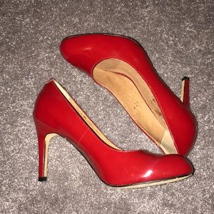 Corso Como red patent leather pumps